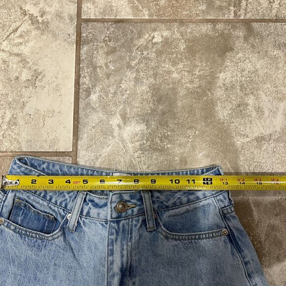 Princess Polly Wide Leg Side Slit Jeans Size 4 Light Wash - Picture 8 of 15